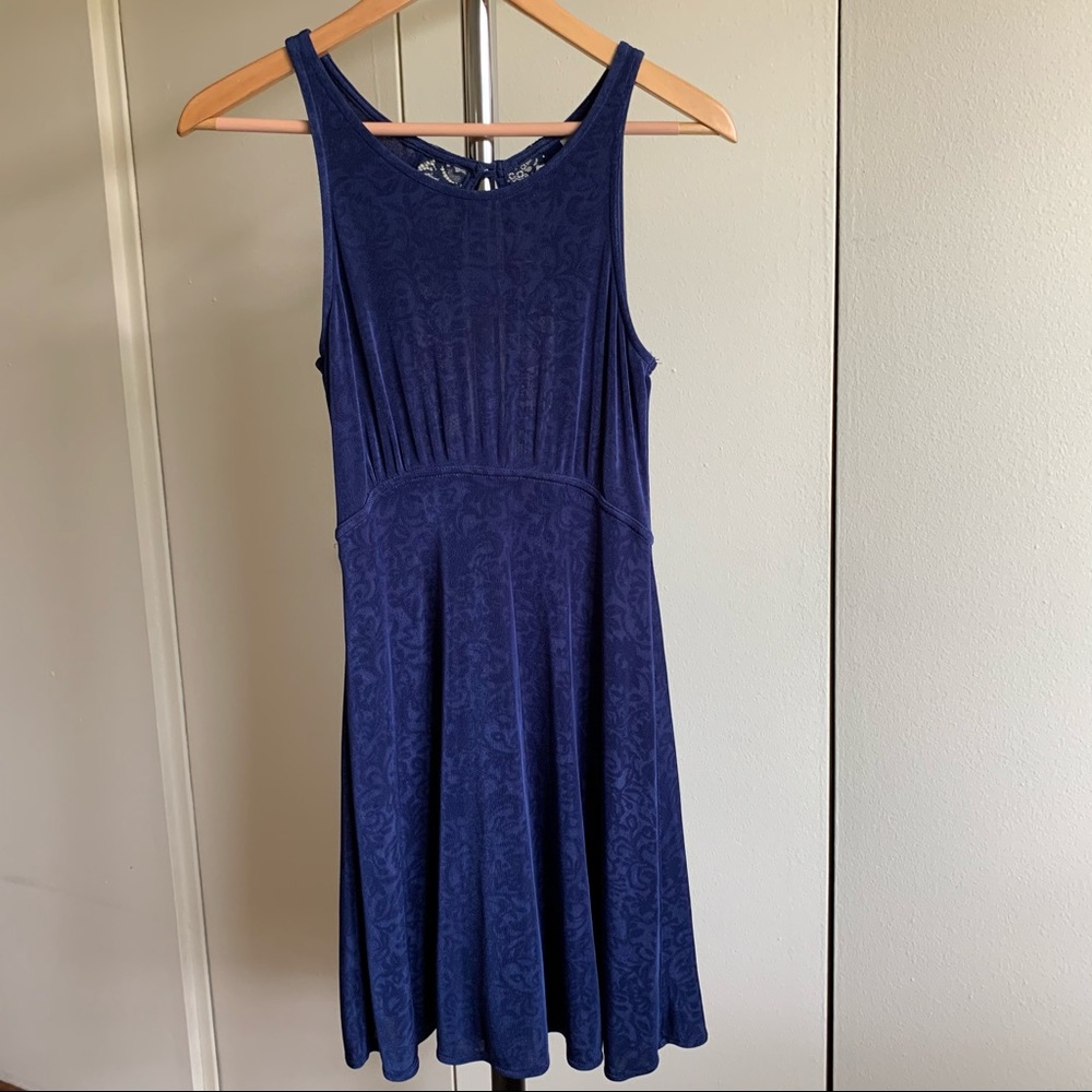 Free People Floral Lace Mini Dress Blue XS